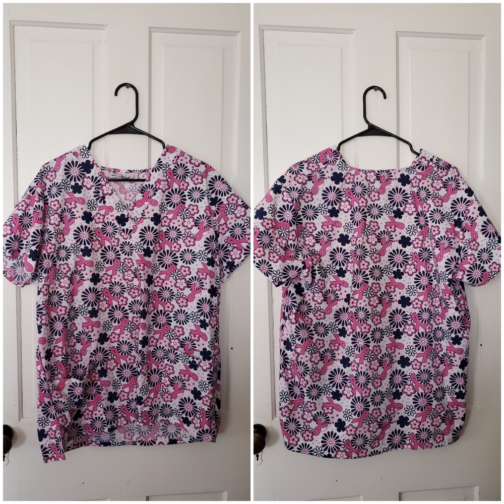 Cancer symbol design scrub top